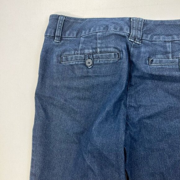 The Limited Womens Flare Jeans Blue Navy Pockets Dark Wash Denim Cotton Blend 8L - Picture 3 of 10
